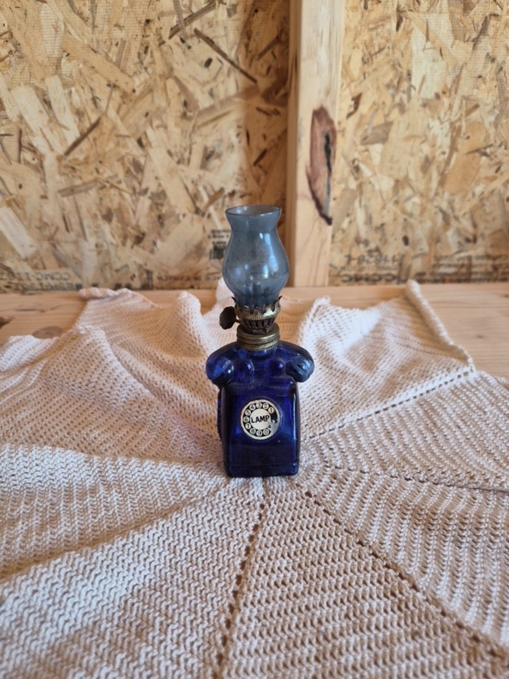 Cobalt Blue Mini Oil Lamp Decorative Accent